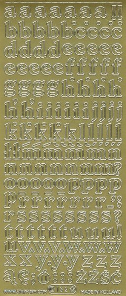 25612g Sticker Buchstaben klein 8-13mm gold