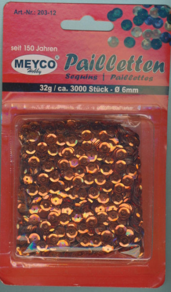 20312 Pailletten gewölbt 6mm orange metallic 32g