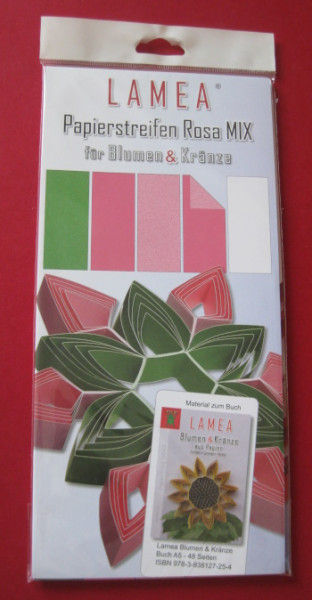 1626507 Lamea Papierstreifen für Blumen und Kränze Rosa Mix