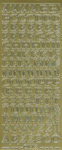 131g Sticker Buchstaben 11mm gold