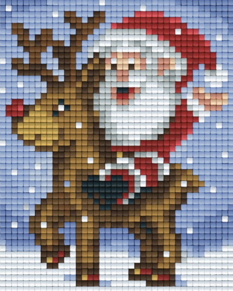 801455 Pixelhobby Klassik Set Weihnachtsmann mit Rentier