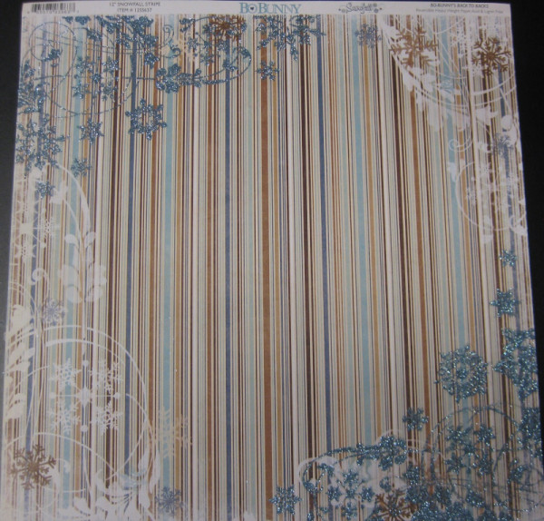 7303963 Scrapbook Papier Snowfall Stripe 30,5x30,5cm Vorderseite