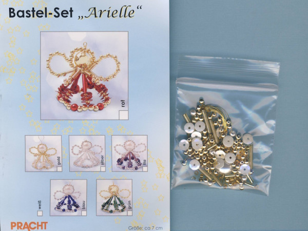 0193311 Perlen Bastelset Engel Arielle gold-weiß 7cm