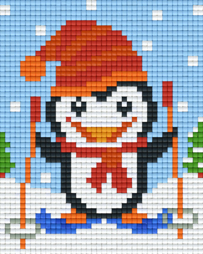 801394 Pixelhobby Klassik Set Pinguin mit Ski