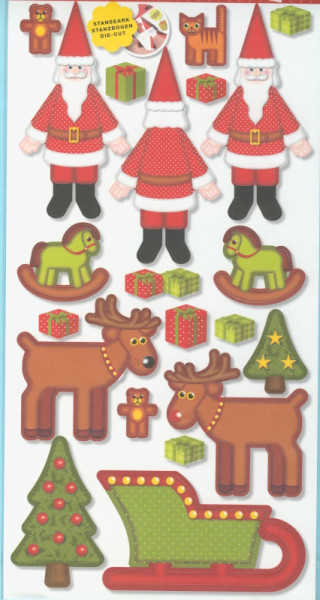 80329000 Karen Marie Papier Stanzbogen Die-Cut Santa und Rudolf