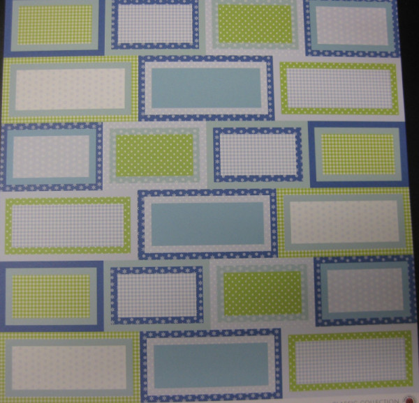 79763356 Scrapbook Papier Rechtecke blau grün 30,5x30,5cm Vorderseite