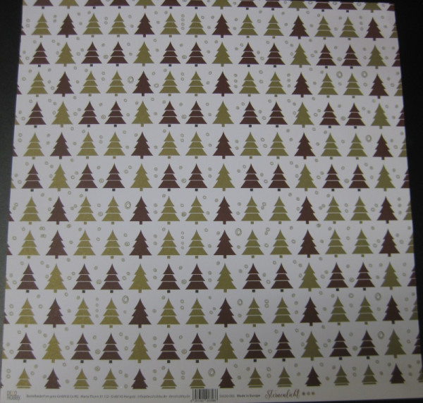 59500005 Scrapbook Papier Weihnachtsbäume II 30,5x30,5cm Vorderseite