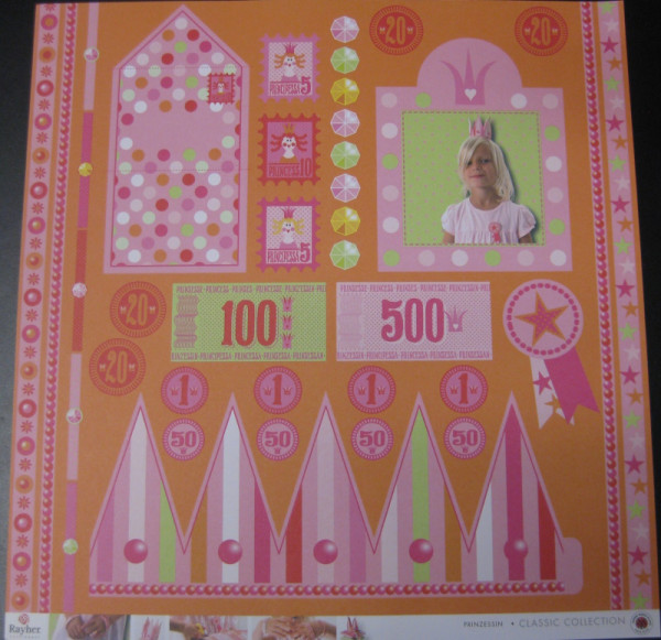 78779000 Scrapbook Papier Prinzessin 30,5x30,5cm Vorderseite