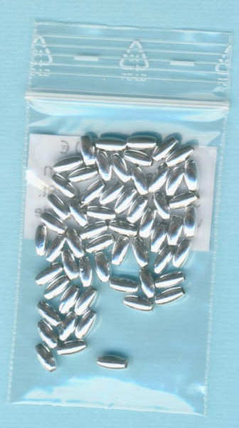 1031403 Wachsperlen Oliven 3x6mm silber 60 Stück