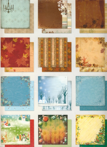 70370099 Premium Glitter Scrapbook Papier Block Herbst Winter